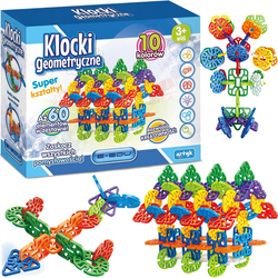 KLOCKI KREATYWNE GEOMETRYCZNE 60 EL. E-EDU ARTYK