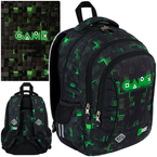 PLECAK SZKOLNY TRZYKOMOROWY TECZKA Z GUMKĄ 2w1 22L ST.RIGHT BP77 GREEN GAME
