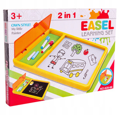 TABLICA DWUSTRONNA KREDOWA ZMAZYWALNA POJEMNIK NA PRZYBORY PISAKI ASKATO