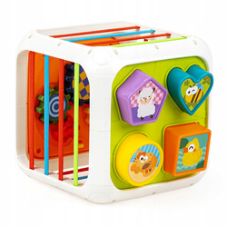 SZNURECZKOWY SORTER KSZTAŁTÓW KOSTKA SENSORYCZNA ROZWIJAJĄCA MOTORKĘ DUMEL