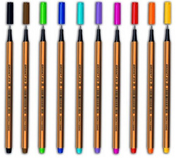 CIENKOPISY MAZAKI PISAKI ZESTAW 10 KOLORÓW W ETUI FINELINER GRANIT C970