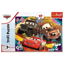 PUZZLE AUTA CARS 30 EL. ROZPĘDZONE SAMOCHODY ZYGZAK ZŁOMEK 18293 TREFL