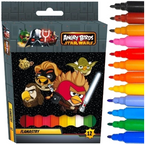 FLAMASTRY MAZAKI PISAKI 12 INTENSYWNYCH KOLORÓW ANGRY BIRDS STAR WARS