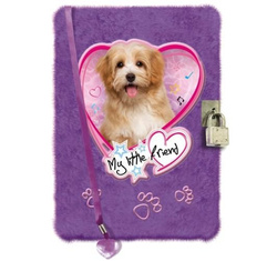 FUTRZANY NOTES A5 PIESEK PAMIĘTNIK Z KŁÓDKĄ 96 K