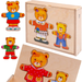UKŁADANKA DREWNIANA PUZZLE DWA MISIE MIŚKI UBRANKA EMOCJE SMILY PLAY 30 EL.
