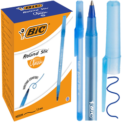 DŁUGOPIS BIC ROUND STIC SIMPLY NIEBIESKI WKŁAD 1mm SZKOLNY BIUROWY - 60 szt