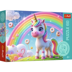 PUZZLE 60 ELEMENTÓW CUKIERKOWY ŚWIAT UKŁADANKA DLA DZIECI TREFL 17416