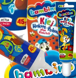 KLEJ MAGICZNY HOKUS POKUS BAMBINO W TUBIE 45g INTROLIGATORSKI - 12 szt.