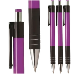 DŁUGOPIS AUTOMATYCZNY 0.7mm WKŁAD NIEBIESKI OBUDOWA FIOLETOWA TETIS - 3 szt