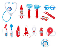 ZESTAW LEKARSKI MAŁY LEKARZ DOKTOR WALIZKA AKCESORIA MEDYCZNE NIEBIESKI