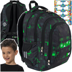 PLECAK SZKOLNY ST.RIGHT MAJEWSKI BP04 DLA GRACZA GREEN GAME + NAKLEJKI