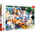 PUZZLE 1000 ELEMENTÓW. PSY W OGRODZIE PIESKI UKŁADANKA 10556 - TREFL