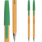 DŁUGOPIS KLASYCZNY Z ZATYCZKĄ 0.4 mm ZIELONY Q-CONNECT - 2 sztuki