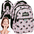 PLECAK SZKOLNY MŁODZIEŻOWY DERFORM BACKUP BIAŁE I CZARNE KOTKI