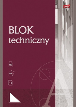BLOK TECHNICZNY BIAŁY A4 10 kartek 190g/m2 SZKOLNY UNIPAP MAJEWSKI