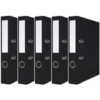 SEGREGATOR A4/50mm Z DŹWIGNIĄ SZYNĄ BASIC-S PP CZARNY Z ETYKIETĄ - 5 sztuk