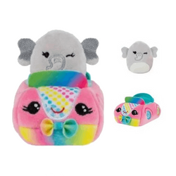 SQUISHMALLOW SŁONIK - SAMOCHÓD Z MINI PLUSZAKIEM