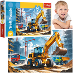 PUZZLE 60 EL. TRAKTOR KOPARKO-ŁADOWARKA KOPARKA UKŁADANKA TREFL 17406