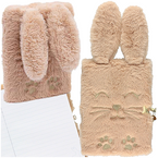 PAMIĘTNIK Z KŁÓDKĄ A5 WŁOCHACZ PLUSZOWY NOTES 96K PUSZYSTY KRÓLICZEK BUNNY