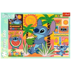 PUZZLE 500 ELEMENTÓW LILO I STITCH WAKACJE HAWAJE UKŁADANKA 37483 TREFL