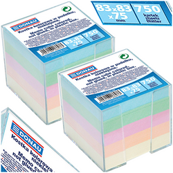 KOSTKA NIEKLEJONA W PUDEŁKU DONAU 92x92x82mm KARTECZKI KOLOROWE - 2 szt.