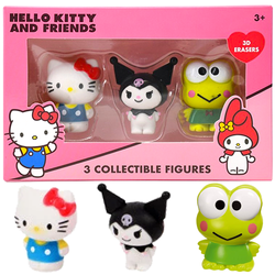 HELLO KITTY FIGURKI 3w1 KUROMI KEROPPI GUMKI DO ŚCIERANIA 3D SZKOLNE