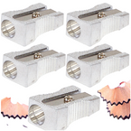 TEMPERÓWKA POJEDYNCZA METALOWA DO KREDEK I OŁÓWKÓW SREBRNA - 5 sztuk