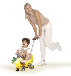 JEŹDZIK DZIECIĘCY BANAN 4w1 Z RĄCZKĄ ŚWIATŁA DŹWIĘKI INTERAKTYWNY DUMEL