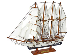 STATEK DREWNIANY MODEL KOLEKCJONERSKI ŁÓDŹ ŻAGLOWIEC ZŁOŻONY LEAN TOYS 55cm