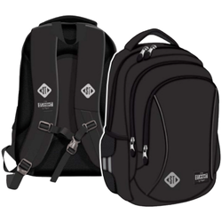 PLECAK SZKOLNY TRZYKOMOROWY LEKKI 22L ST.RIGHT BP-77 CZARNY BLACK VINTAGE
