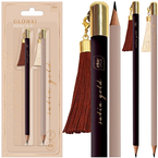 OŁÓWEK Z ZAWIESZKĄ HB SATIN GOLD PREZENTOWY INTERDRUK 2 szt NUDLE