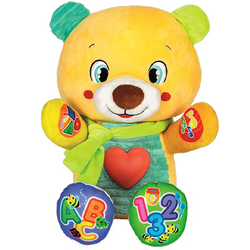 INTERAKTYWNY MIŚ MISIEK LELEK MIĘKKI EDUKACYJNY EFEKTY ŚWIETLNE CLEMENTONI