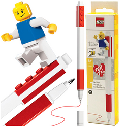LEGO DŁUGOPIS ŻELOWY Z FIGURKĄ LUDZIK KOLOR WKŁADU CZERWONY