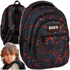 PLECAK SZKOLNY MŁODZIEŻOWY DERFORM BACKUP O43 CZARNY BLAZE LAWA MAGMA