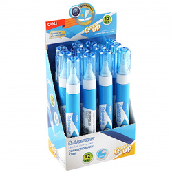 KOREKTOR W DŁUGOPISIE PIÓRZE METALOWA KOŃCÓWKA SZKOLNY 8 ml DELI - 3 szt.