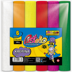 KREPINA BIBUŁA MARSZCZONA 6 ŻYWYCH INTENSYWNYCH KOLORÓW 20x250 cm PASTELLO