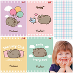 ZESZYT A5 KRATKA 32 KARTKI LAMINOWANY UNIPAP MAJEWSKI PUSHEEN KOTEK - 4 szt