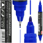 MARKER PERMAMENTNY DO PŁYT CD/DVD DWUSTRONNY FOLIOPIS NIEBIESKI TO321 TOMA