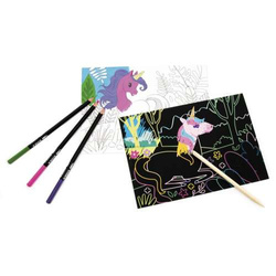 WYDRAPYWANKA I KOLOROWANKA Z RYSIKIEM TĘCZOWE JEDNOROŻCE 6 ARKUSZY KIDEA