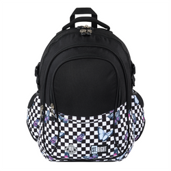 PLECAK SZKOLNY 4-KOMOROWY ST.RIGHT BP-01 SZACHOWNICA Z MOTYLAMI + NAKLEJKI