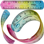 LINIJKA ELASTYCZNA TĘCZOWA 15 CM KEYROAD RAINBOW