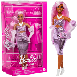 BARBIE DELUXE STYLE LALKA MODOWA W RÓŻOWEJ BŁYSZCZĄCEJ SUKIENCE MATTEL