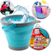 WIADRO SKŁADANE WIADERKO SILIKONOWE UNIWERSALNE DO PIASKU NA WODĘ NIEB.
