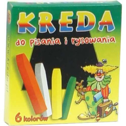 KREDA SZKOLNA KWADRATOWA 6 KOLORÓW  MAR-BOR