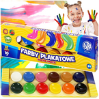 FARBY PLAKATOWE SZKOLNE 12 KOLORÓW 10ml ASTRA INTENSYWNE BARWY