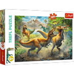 PUZZLE 160 WALCZĄCE TYRANOZAURY DINOZAURY UKŁADANKA TREFL 15360