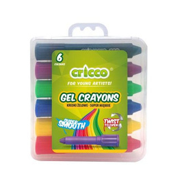KREDKI ŻELOWE SUPER MIĘKKIE 6 KOLORÓW ETUI CRICCO
