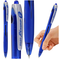 DŁUGOPIS OLEJOWY Z ZATYCZKĄ NIEBIESKI REXGRIP BIUROWY PILOT - 3 sztuki