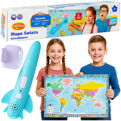 INTERAKTYWNA MAPA ŚWIATA POLITYCZNA EDUKACYJNA JĘZYK POLSKI ANGIELSKI DUMEL