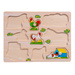 UKŁADANKA DREWNIANA PUZZLE Z UCHWYTAMI FARMA WIEŚ ZWIERZĘTA SMILY PLAY